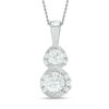 Thumbnail Image 1 of 1/2 CT. T.W. Certified Canadian Diamond Two Stone Pendant in 14K White Gold (I/I2)