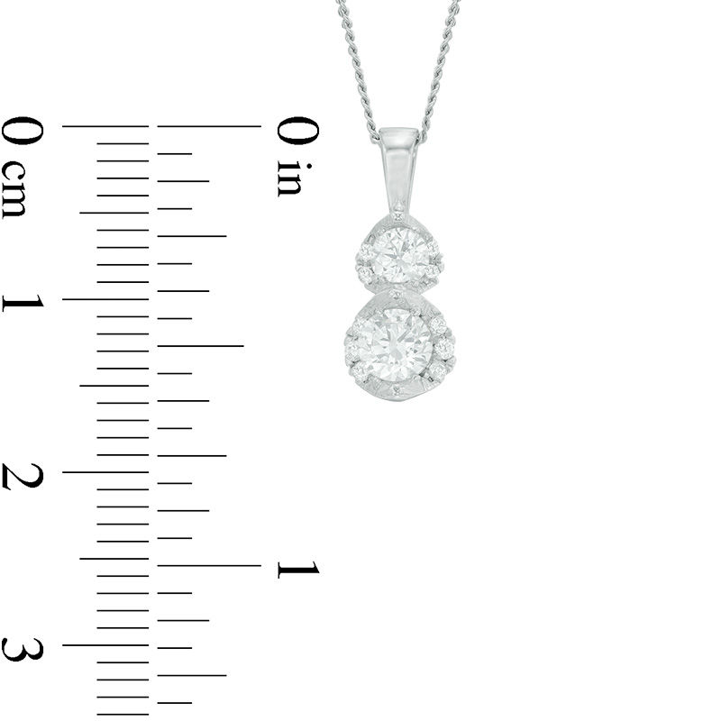 Main Image 2 of 1/2 CT. T.W. Certified Canadian Diamond Two Stone Pendant in 14K White Gold (I/I2)