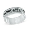 Thumbnail Image 0 of Men's 8.0mm Double Chain Inlay Stainless Steel Wedding Band - Size 10