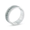 Thumbnail Image 2 of 8.0mm Double Chain Inlay Stainless Steel Wedding Band - Size 10