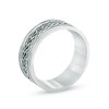 Thumbnail Image 1 of Men's 8.0mm Double Chain Inlay Stainless Steel Wedding Band - Size 10