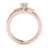 Thumbnail Image 2 of 1 CT. T.W. Diamond Tri-Sides Bridal Set in 14K Rose Gold