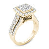 Thumbnail Image 1 of 2 CT. T.W. Quad Princess-Cut Multi-Diamond Frame Engagement Ring in 14K Gold