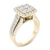 Thumbnail Image 2 of 2 CT. T.W. Quad Princess-Cut Multi-Diamond Frame Engagement Ring in 14K Gold