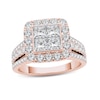 Thumbnail Image 0 of 2 CT. T.W. Quad Princess-Cut Multi-Diamond Frame Engagement Ring in 14K Rose Gold