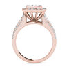 Thumbnail Image 2 of 2 CT. T.W. Quad Princess-Cut Multi-Diamond Frame Engagement Ring in 14K Rose Gold