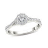 Thumbnail Image 1 of 1/2 CT. T.W. Diamond Frame Twist Shank Engagement Ring in 14K White Gold