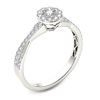 Thumbnail Image 2 of 1/2 CT. T.W. Diamond Frame Twist Shank Engagement Ring in 14K White Gold