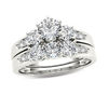 Thumbnail Image 1 of 1-1/2 CT. T.W. Diamond Three Stone Bridal Set in 14K White Gold