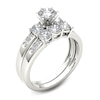 Thumbnail Image 2 of 1-1/2 CT. T.W. Diamond Three Stone Bridal Set in 14K White Gold