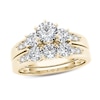 Thumbnail Image 1 of 1-1/2 CT. T.W. Diamond Three Stone Bridal Set in 14K Gold