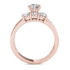 Thumbnail Image 3 of 1-1/2 CT. T.W. Diamond Three Stone Bridal Set in 14K Rose Gold