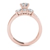 Thumbnail Image 2 of 1-1/2 CT. T.W. Diamond Three Stone Bridal Set in 14K Rose Gold