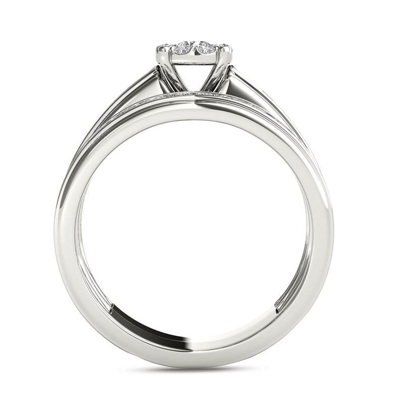 Main Image 3 of 1-1/2  CT. T.W. Diamond Frame Bridal Set in 14K White Gold