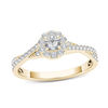 Thumbnail Image 1 of 1/2 CT. T.W. Diamond Frame Twist Shank Engagement Ring in 14K Gold
