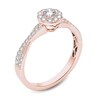 Thumbnail Image 2 of 1/2 CT. T.W. Diamond Frame Twist Shank Engagement Ring in 14K Rose Gold