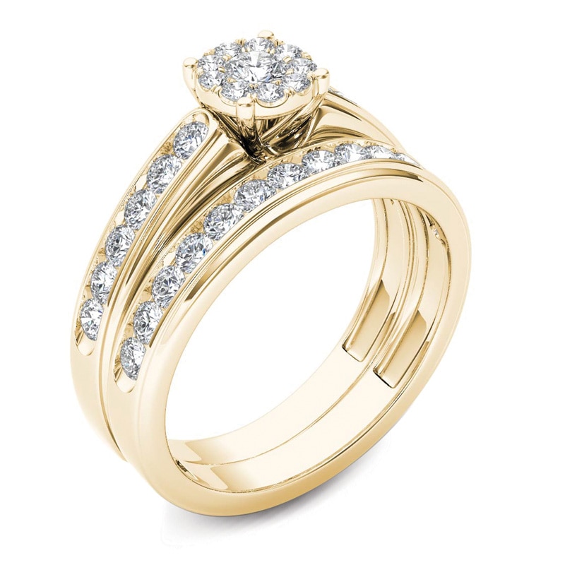 Main Image 2 of 1-1/2  CT. T.W. Diamond Frame Bridal Set in 14K Gold