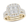 Thumbnail Image 1 of 2 CT. T.W. Multi-Diamond Cushion Frame Bridal Set in 14K Gold