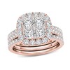 Thumbnail Image 1 of 2 CT. T.W. Multi-Diamond Cushion Frame Bridal Set in 14K Rose Gold