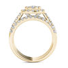 Thumbnail Image 3 of 1-1/2 CT. T.W. Multi-Diamond Frame Three Piece Bridal Set in 14K Gold