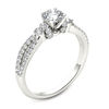 Thumbnail Image 2 of 1 CT. T.W. Diamond Collared Split Shank Engagement Ring in 14K White Gold