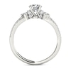 Thumbnail Image 3 of 1 CT. T.W. Diamond Collared Split Shank Engagement Ring in 14K White Gold