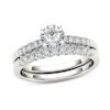 Thumbnail Image 1 of 1 CT. T.W. Diamond Overlay Bridal Set in 14K White Gold