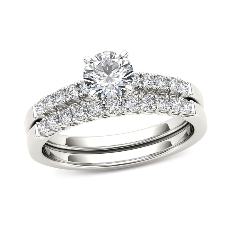 Main Image 1 of 1 CT. T.W. Diamond Overlay Bridal Set in 14K White Gold