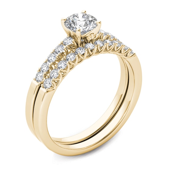 1 CT. T.w. Diamond Overlay Bridal Set in 14K Gold