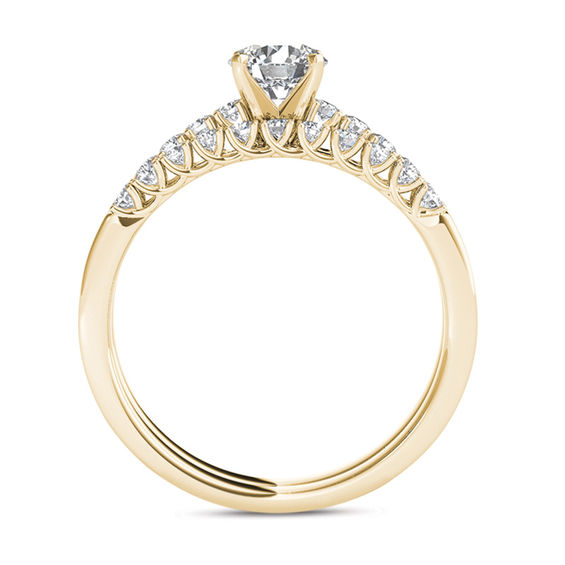 1 CT. T.w. Diamond Overlay Bridal Set in 14K Gold
