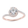 Thumbnail Image 0 of 1 CT. T.W. Diamond Bypass Swirl Engagement Ring in 14K Rose Gold