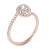 Thumbnail Image 1 of 1 CT. T.W. Diamond Bypass Swirl Engagement Ring in 14K Rose Gold