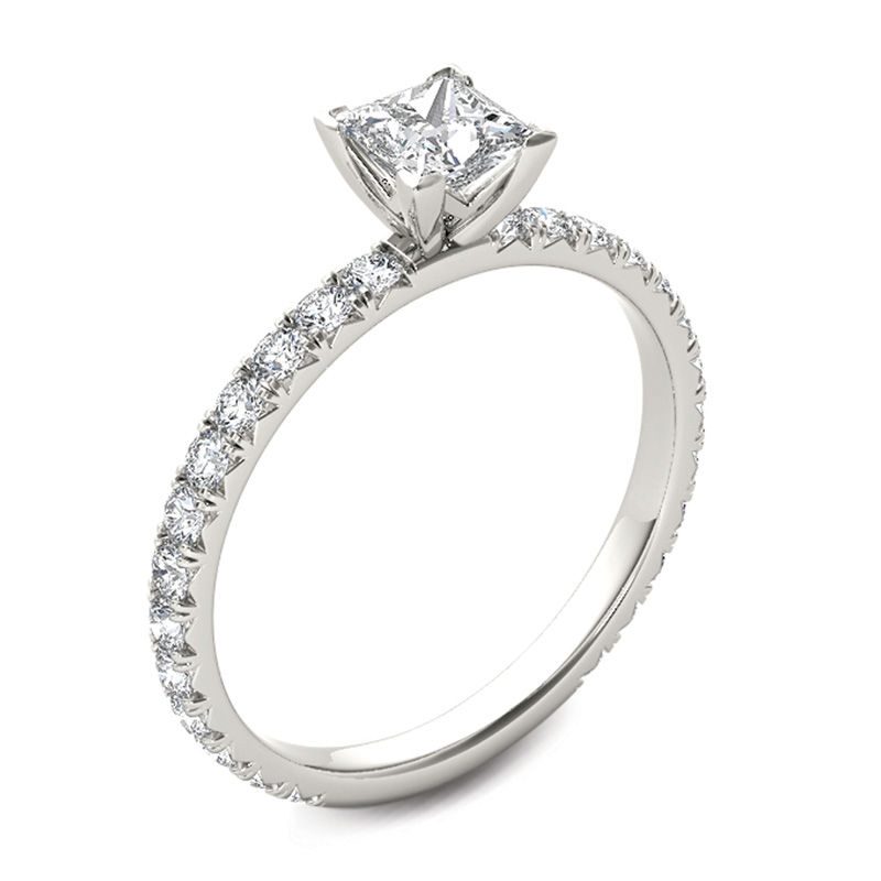 Zales 1 ct. T.W. Princess Cut Diamond Engagement Ring in 14K White Gold