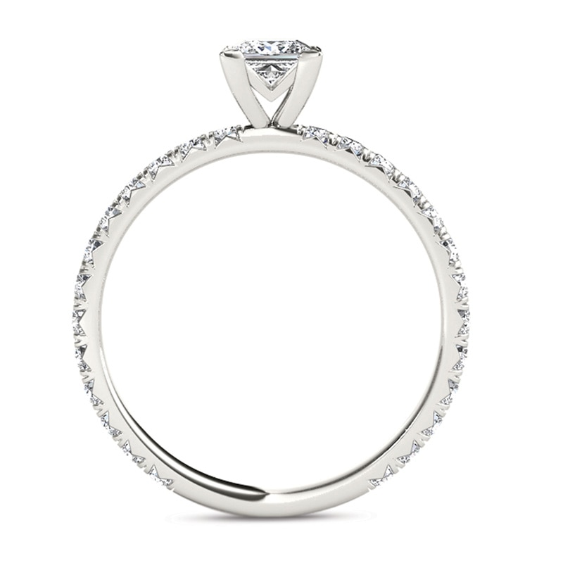 1 CT. T.W. Princess-Cut Diamond Engagement Ring in 14K White Gold