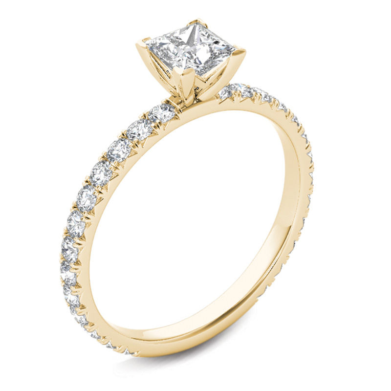 Main Image 3 of 1 CT. T.W. Princess-Cut Diamond Engagement Ring in 14K Gold