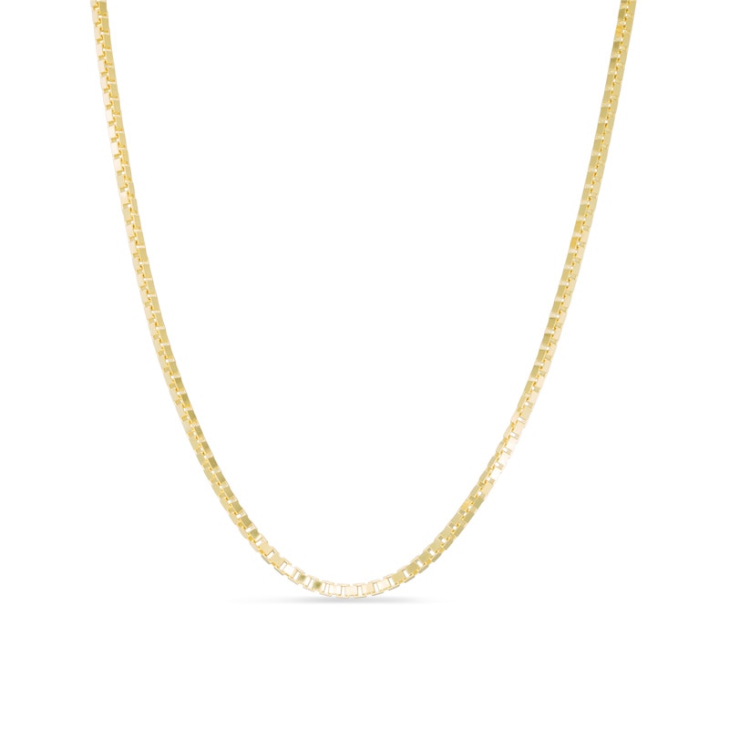 Men's 1.6mm Box Chain Necklace in 14K Gold - 30"