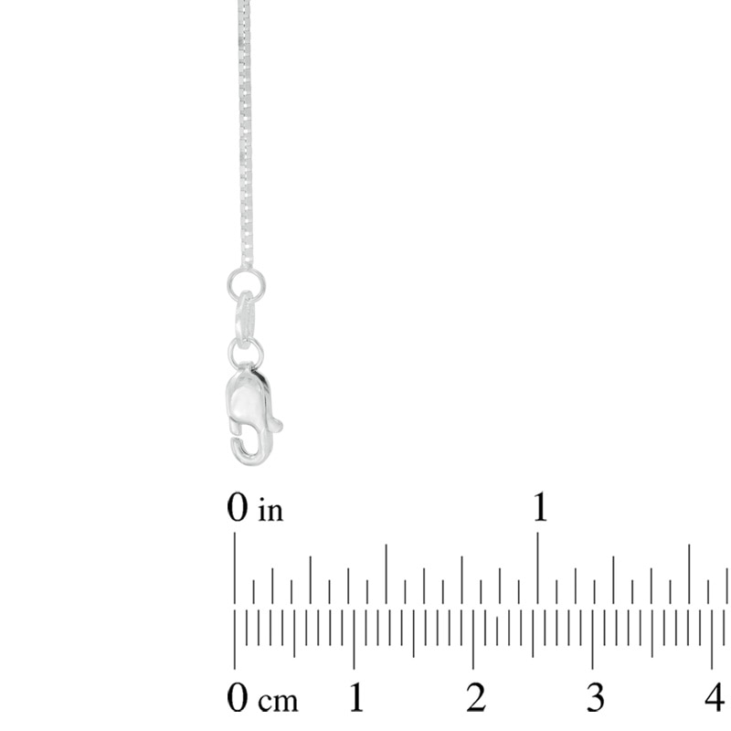 Main Image 2 of Ladies' 0.8mm Box Chain Necklace in 14K White Gold - 30"