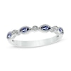 Thumbnail Image 0 of Marquise Tanzanite and Diamond Accent Vintage-Style Band in 14K White Gold