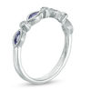 Thumbnail Image 1 of Marquise Tanzanite and Diamond Accent Vintage-Style Band in 14K White Gold