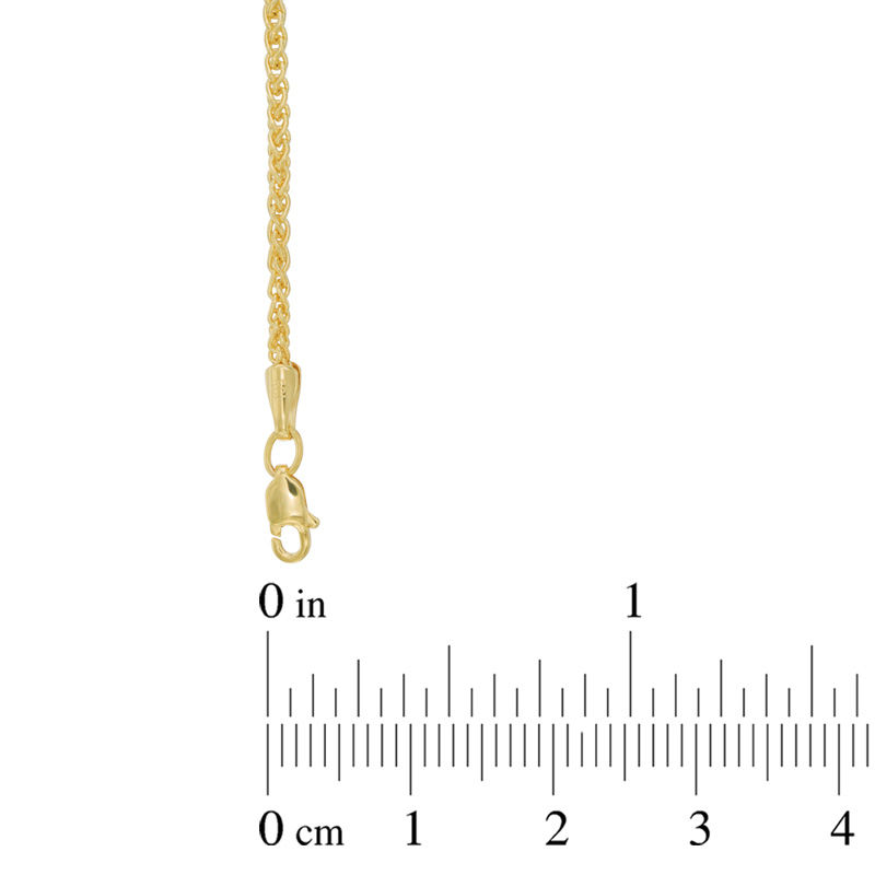Men's 2.1mm Wheat Chain Necklace in 14K Gold - 30"