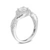 Thumbnail Image 2 of 6.25mm Lab-Created White Sapphire Frame Ring in Sterling Silver