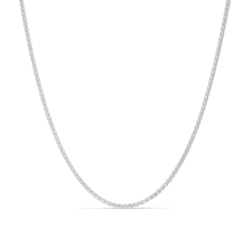 Men's 1.5mm Wheat Chain Necklace in 14K White Gold - 30"