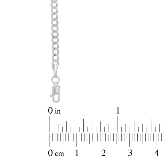 Men's 3.6mm Curb Chain Necklace in 14K White Gold - 30"
