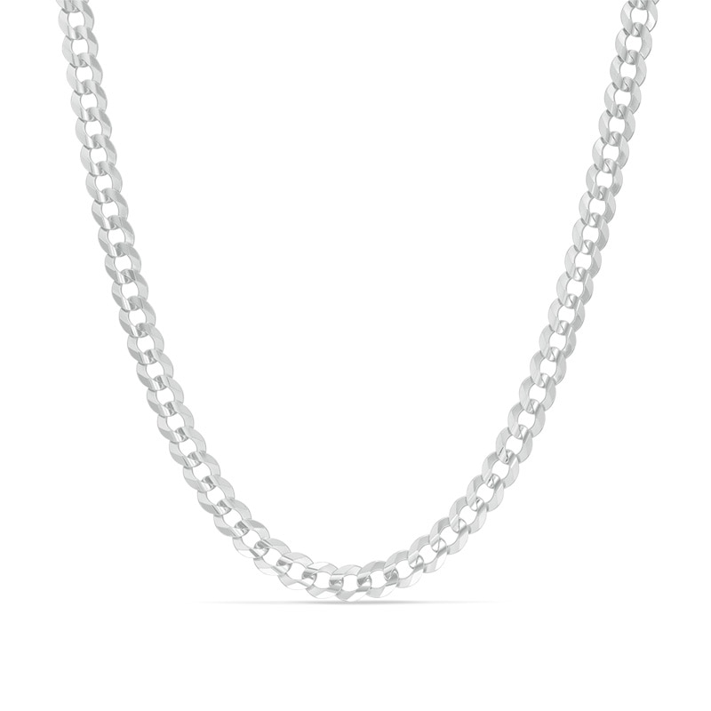 Men's 4.7mm Curb Chain Necklace in 14K White Gold - 30"