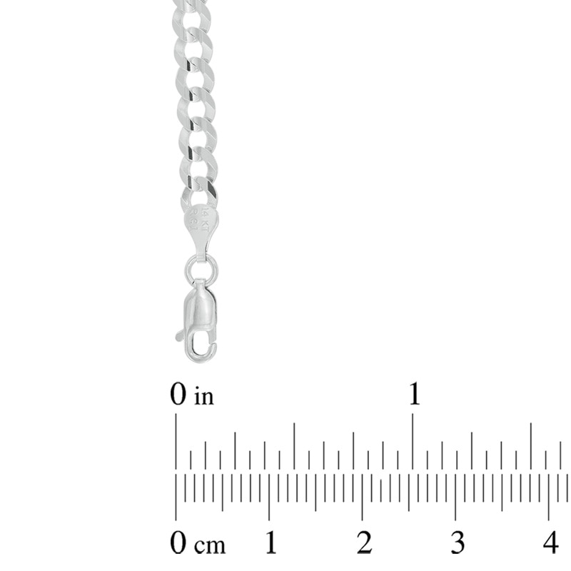 Men's 4.7mm Curb Chain Necklace in 14K White Gold - 30"