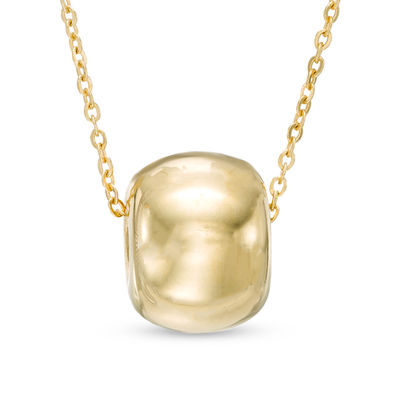 Polished Single Bead Pendant In 14k Gold Zales - Bead Pendant Necklace Gold