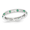 Thumbnail Image 0 of Stackable Expressions™ 3.0mm Lab-Created Emerald Filigree Eternity-Style Ring in Sterling Silver