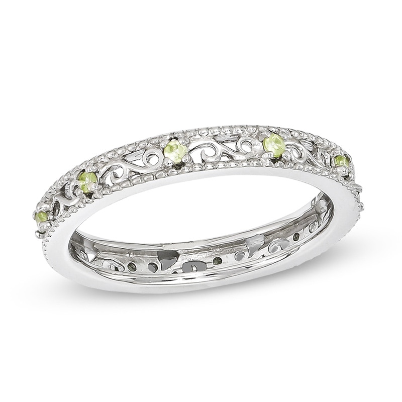 Sterling Silver Stackable Expressions Peridot Eternity Ring Sterling Silver Stackable Expressions Peridot Eternity Ring