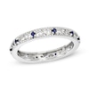 Thumbnail Image 0 of Stackable Expressions™ Lab-Created Blue Sapphire Filigree Eternity Band in Sterling Silver