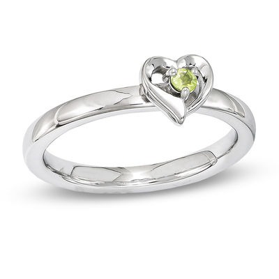 Sterling Silver Stackable Expressions Citrine Double Heart Ring 